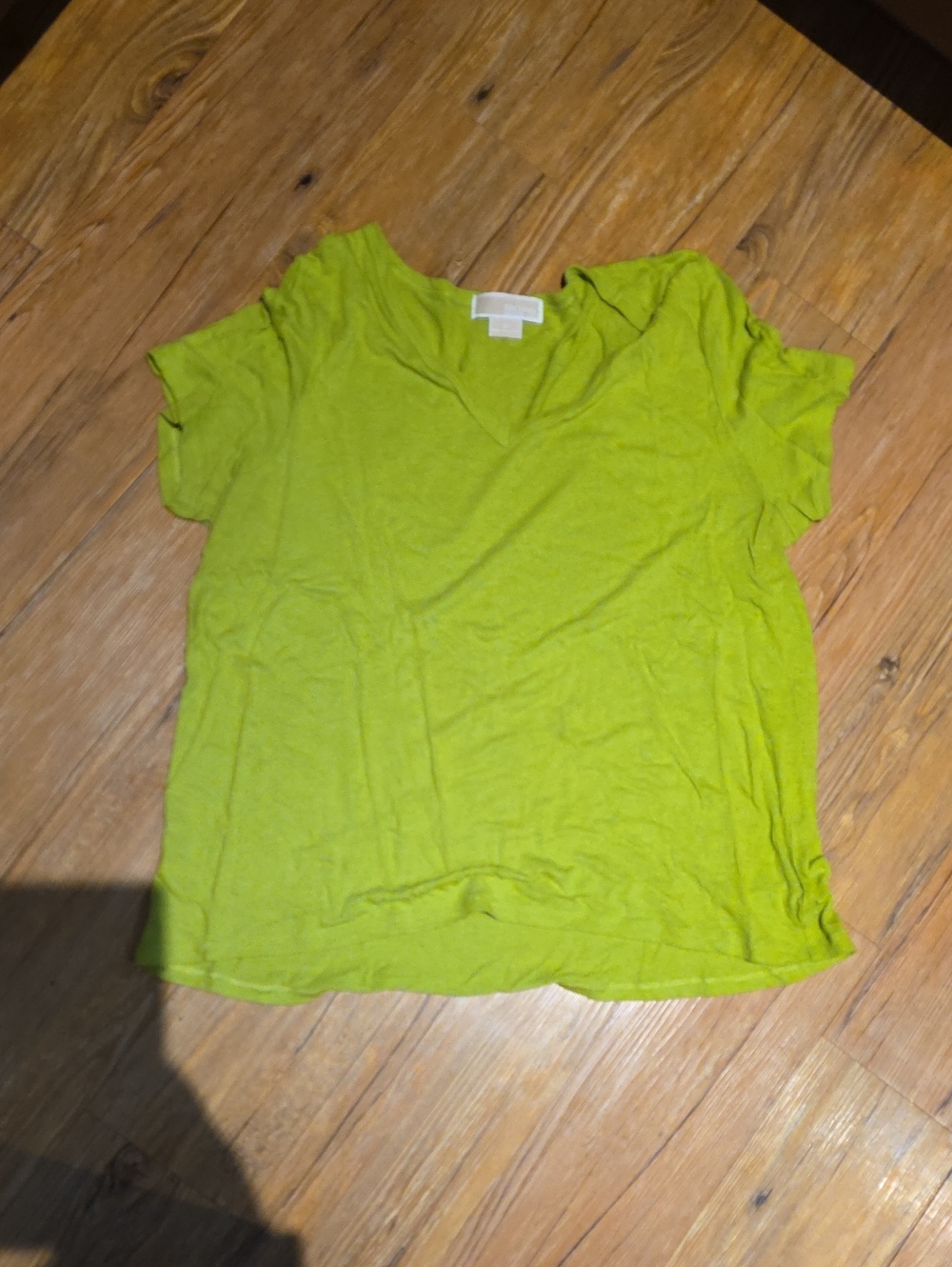 Michael Kors Lime V-Neck Short Sleeve Tee